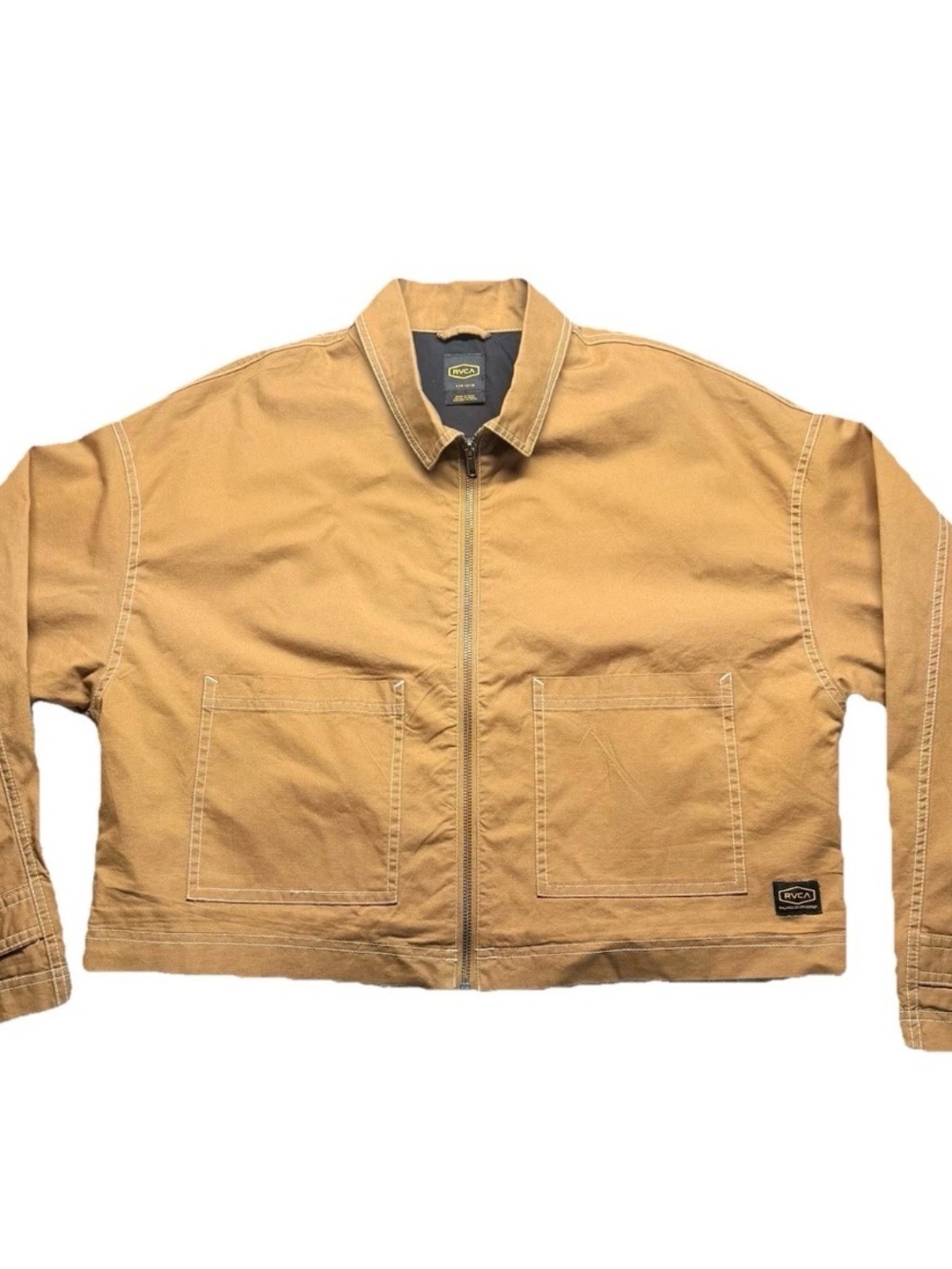 RVCA Women’s Zip Up Cropped Carpenter Jacket sz L